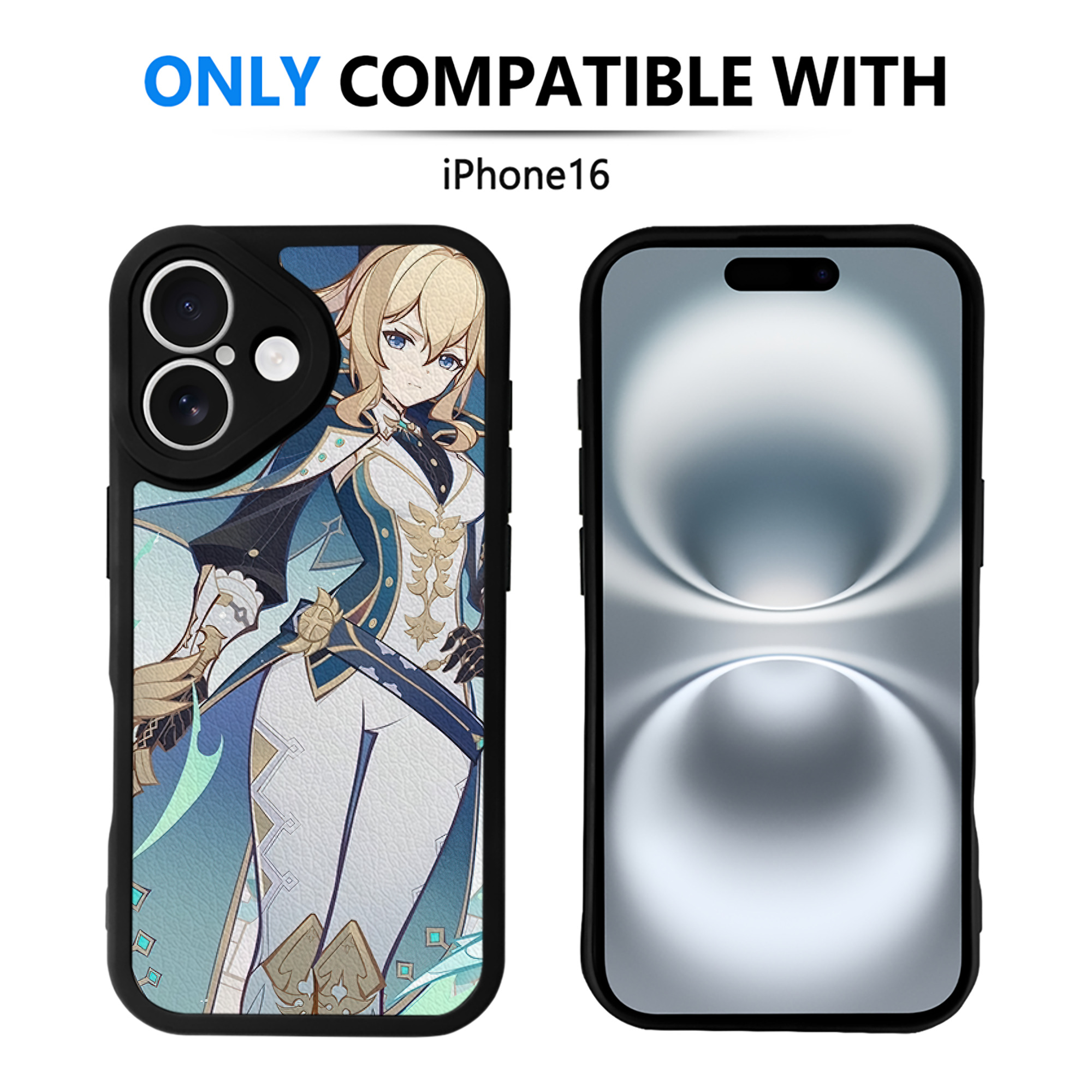 げんし神 genshin 【iPhone 16シリーズ対応】シリコンスマホケース（レザー調） 材質：シリコン